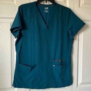 Koi Next Gen Scrubs Top Shirt in Teal - Size Med